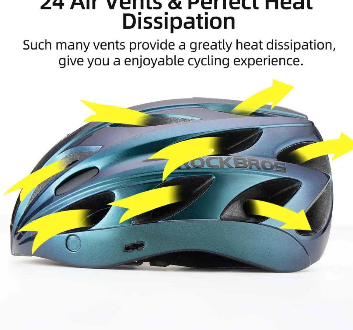 ROCKBROS Lightweight Cycling Helmet with Removable Goggles Sun Visor