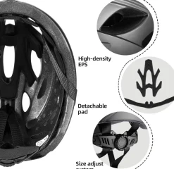 ROCKBROS Lightweight Cycling Helmet with Removable Goggles Sun Visor