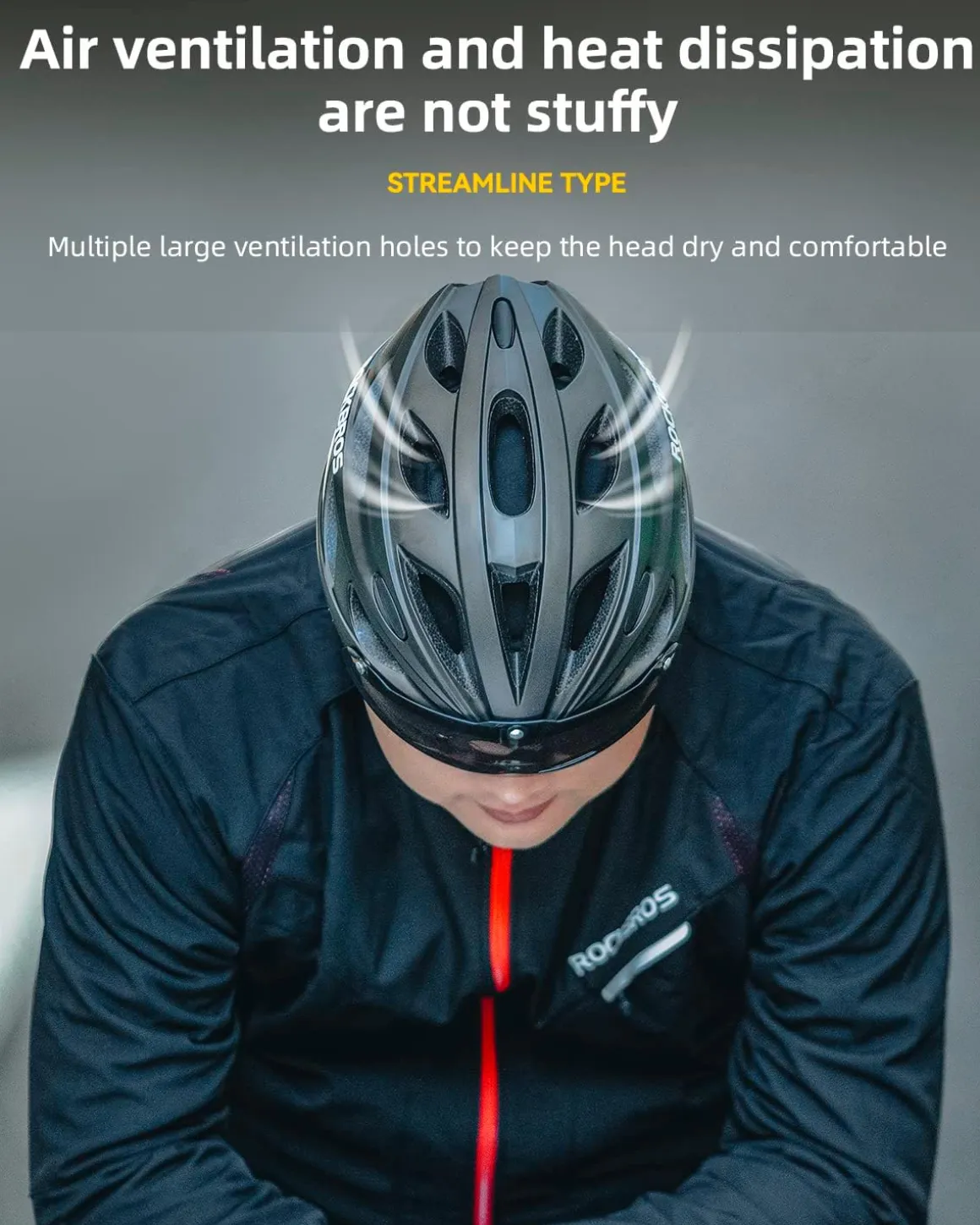 ROCKBROS Lightweight Cycling Helmet with Removable Goggles Sun Visor