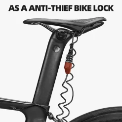 ROCKBROS Lightweight Helmet Lock, Resettable Combination Cable Lock for Bike & Luggage