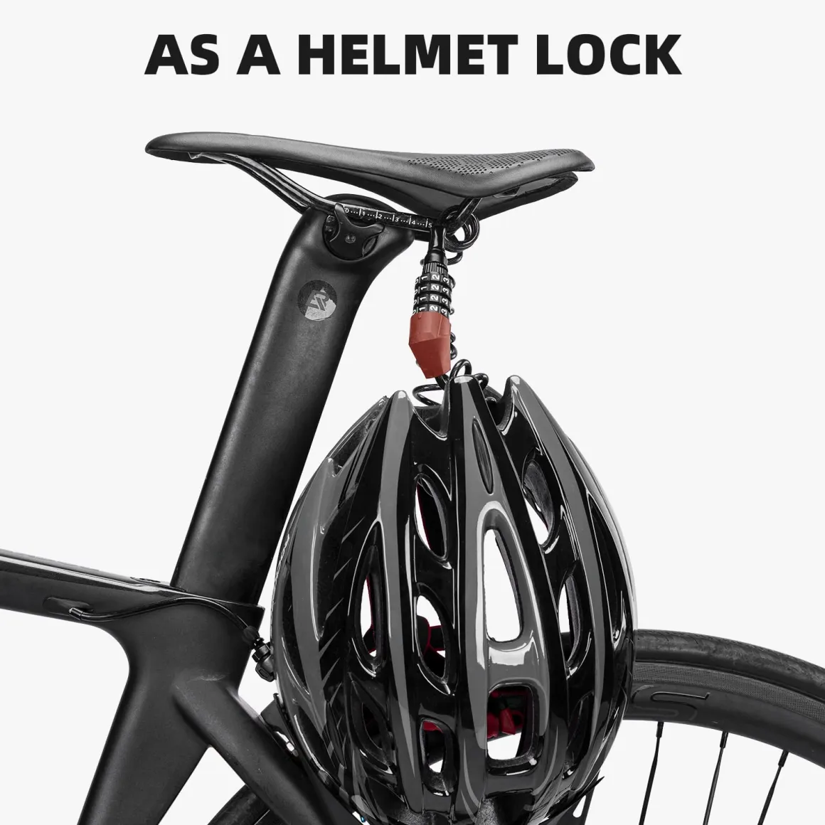 ROCKBROS Lightweight Helmet Lock, Resettable Combination Cable Lock for Bike & Luggage