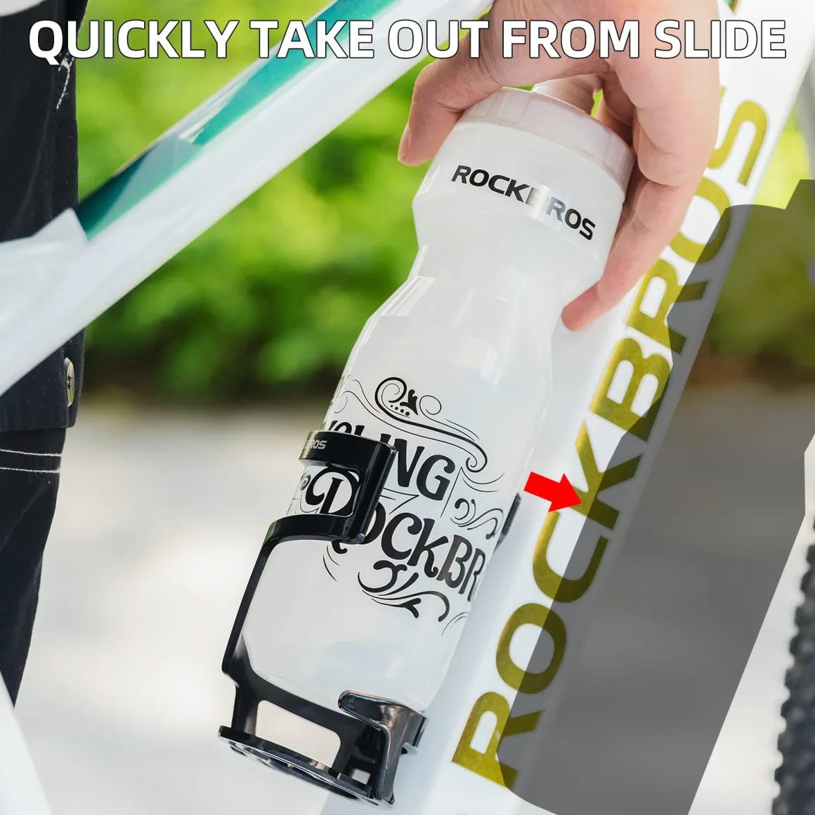 ROCKBROS Lightweight Slide Entry Bike Water Bottle Cage Adjustable Drink Holder