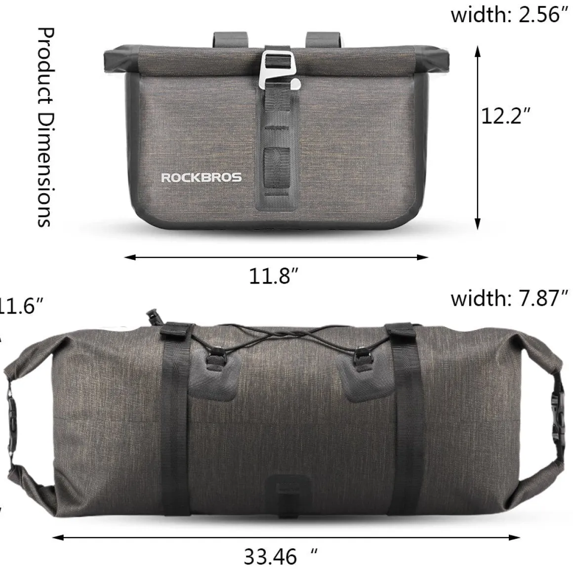 ROCKBROS 12L-20L Waterproof Bikepacking Handlebar Bags with 2 Dry Packs for Bikes