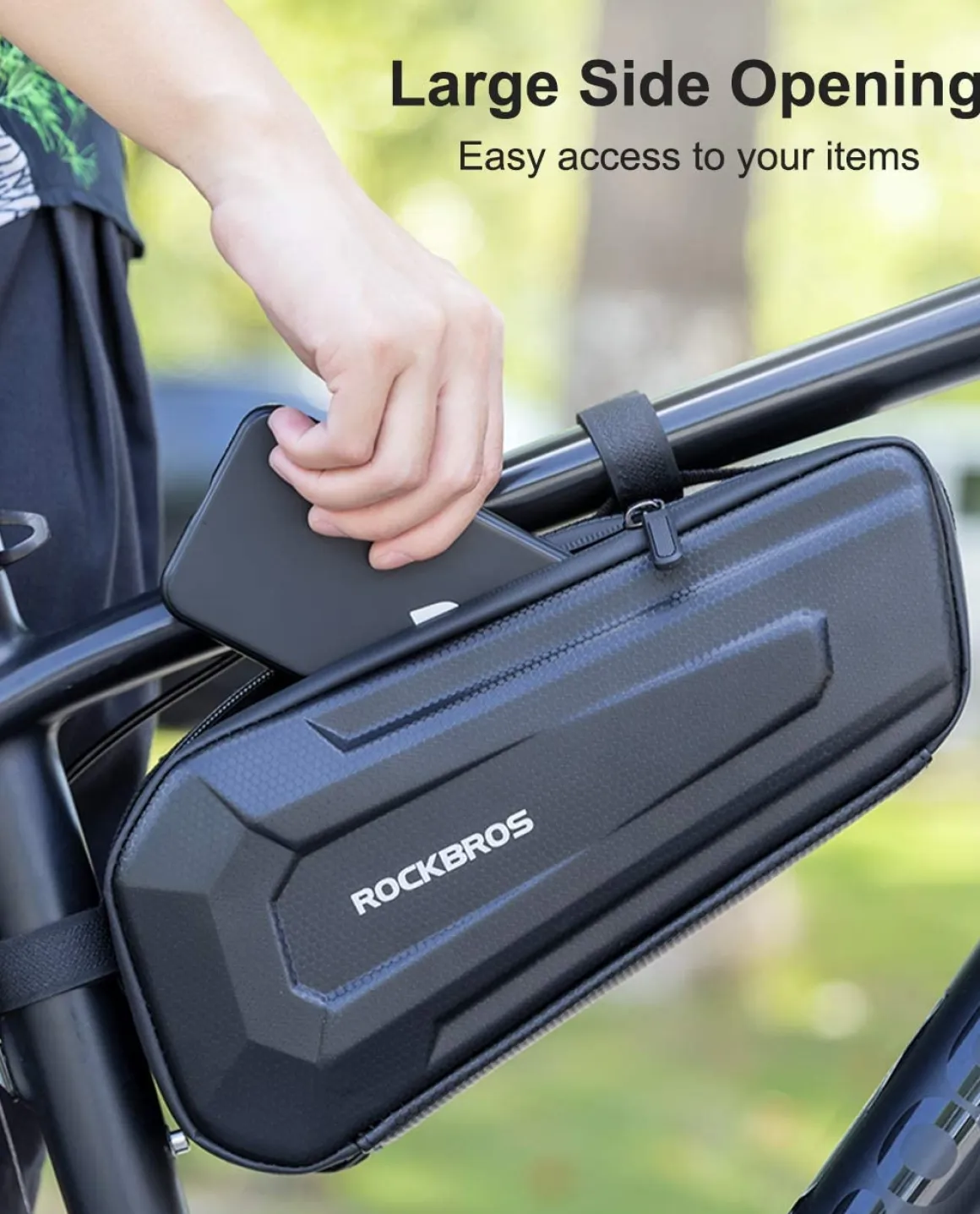 ROCKBROS 1.5L/2.5L Water-Resistant EVA Bike Frame Bag, Under Top Tube Triangle Storage