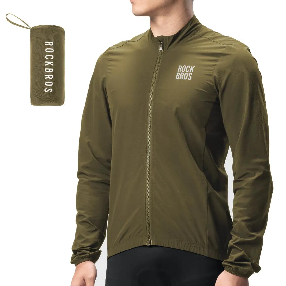 ROCKBROS Long-Seeved Cycling Windbreaker Jacket Foldable