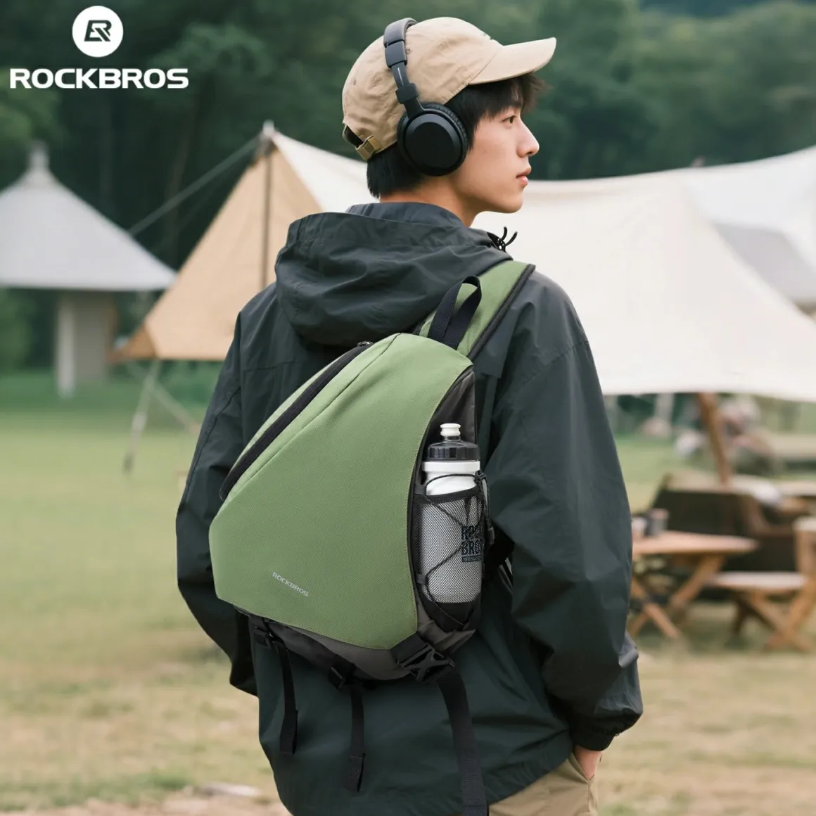 ROCKBROS 11.5L Sling Crossbody Backpack Shoulder Magnetic Buckle Travel Bag