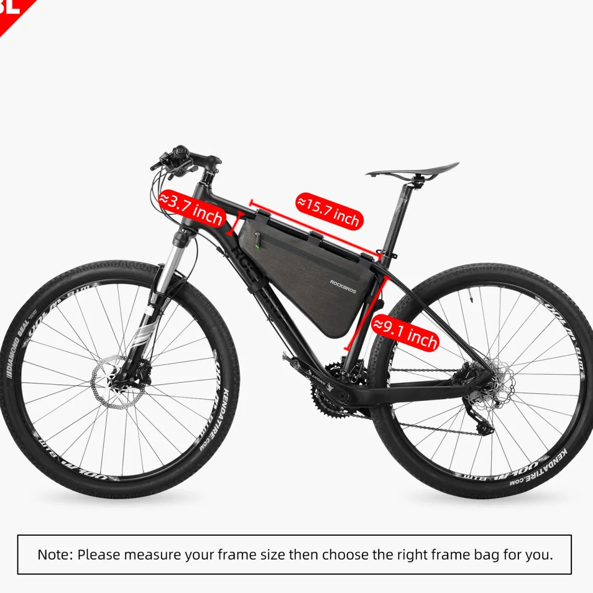 ROCKBROS 5-8L Waterproof Bike Frame Bag Large Triangle Bikepacking Storage Bag for Bicycles
