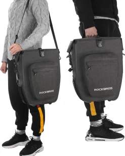 ROCKBROS 27L Waterproof Bike Pannier Bag Grocery Touring Cycling Large Capacity Rear Rack Bag