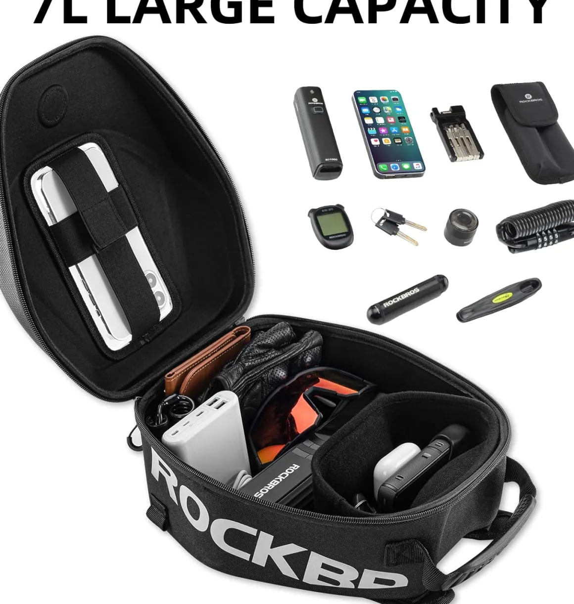 ROCKBROS 7L Waterproof Motorcycle Tank Bag Touchscreen Phone Pouch
