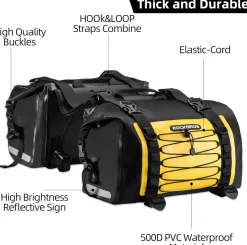 ROCKBROS 60L Waterproof Motorcycle Saddle Bags Durable Removable 2 PCS