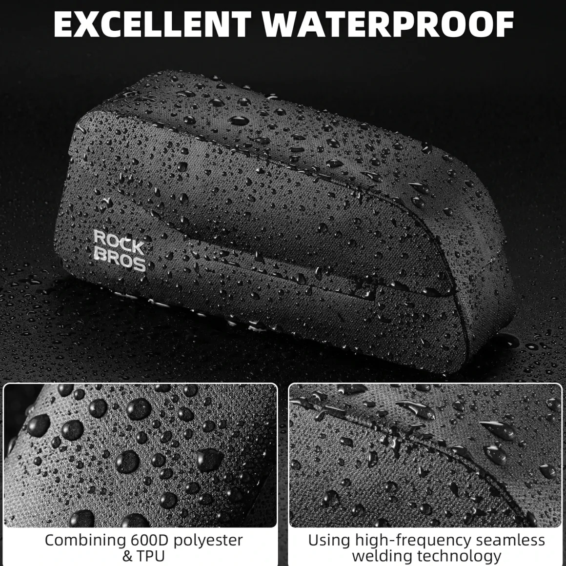 ROCKBROS Magnetic 100% Waterproof Bike Top Tube Frame Bag 0.6L/0.9L