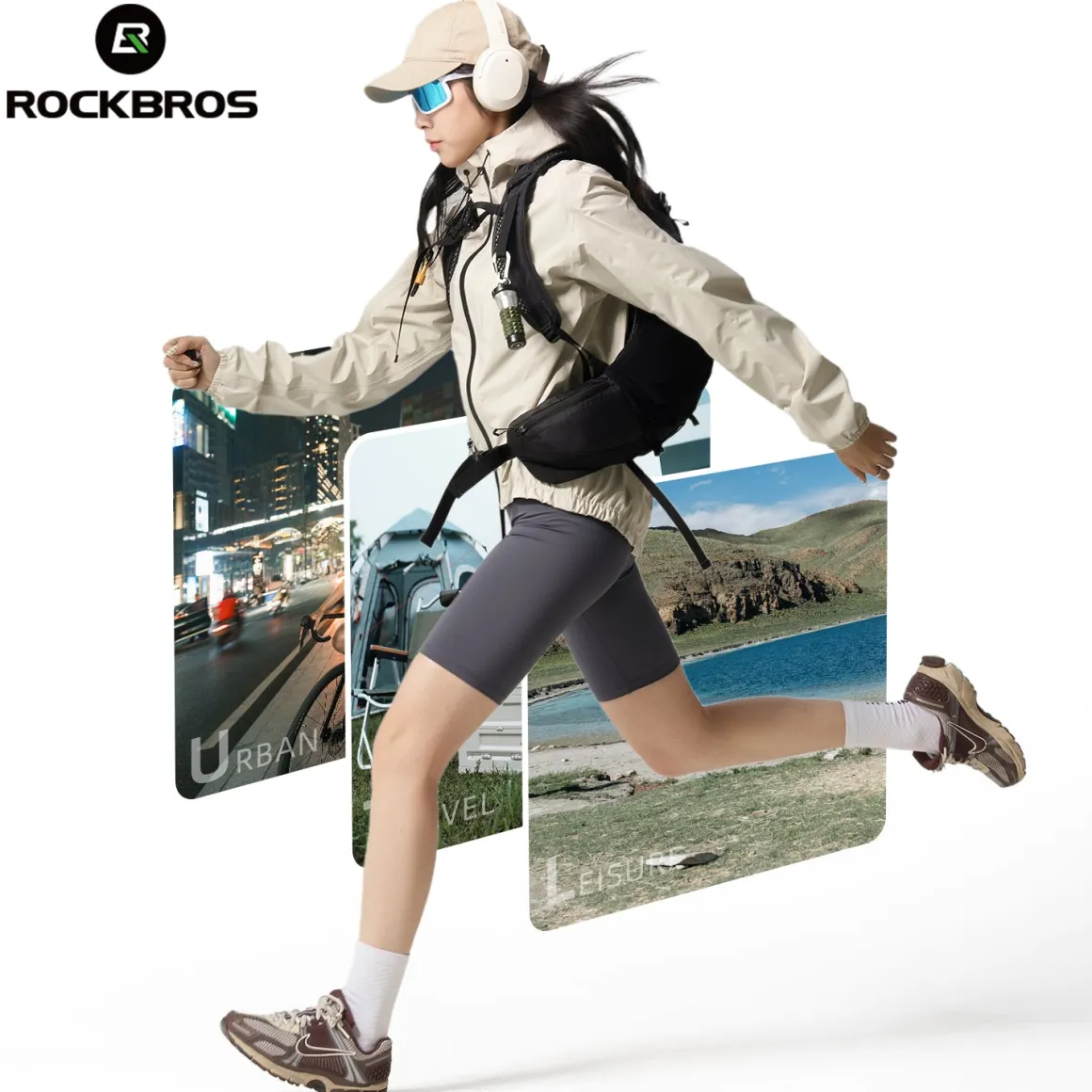 ROCKBROS Men's Cycling Running Windbreaker Windproof Jacket Lightweight High Visibility