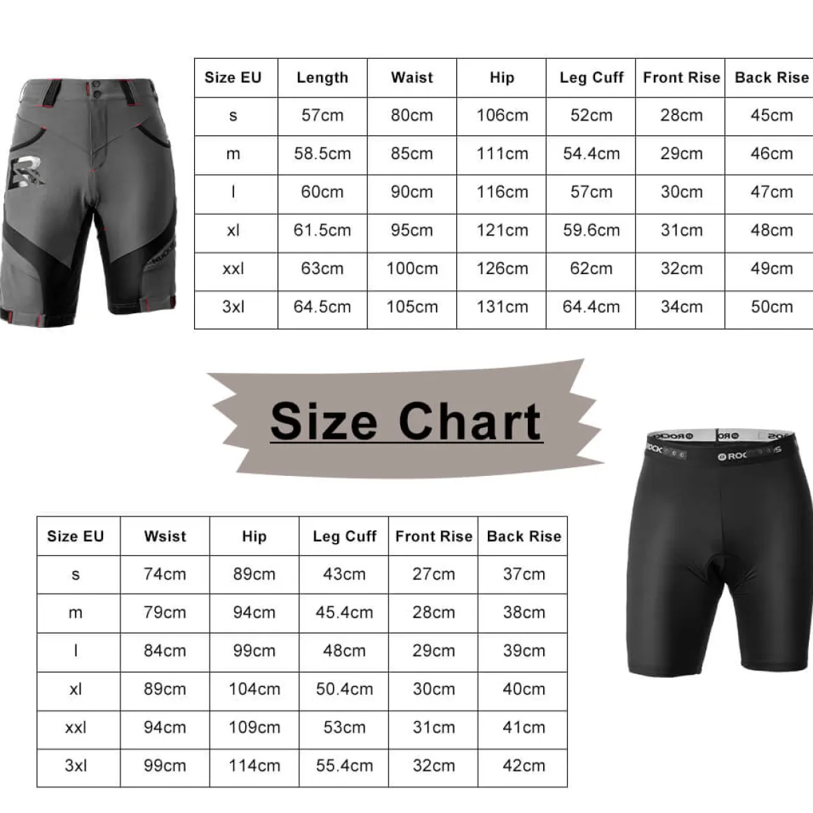 ROCKBROS Men's Cycling Shorts 4D Padded Compression Shorts
