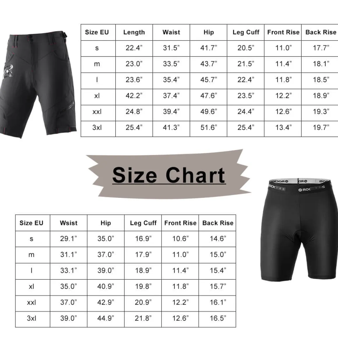 ROCKBROS Men's Cycling Shorts 4D Padded Compression Shorts