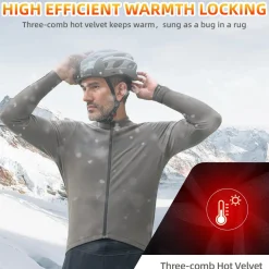 ROCKBROS Men's Long Sleeve Cycling Jersey with full zipper rear pockets perfect fit for outdoor sports