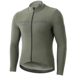 ROCKBROS Men's Long Sleeve Cycling Jersey with full zipper rear pockets perfect fit for outdoor sports