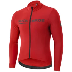 ROCKBROS Men's Long Sleeve Cycling Jersey with full zipper rear pockets perfect fit for outdoor sports