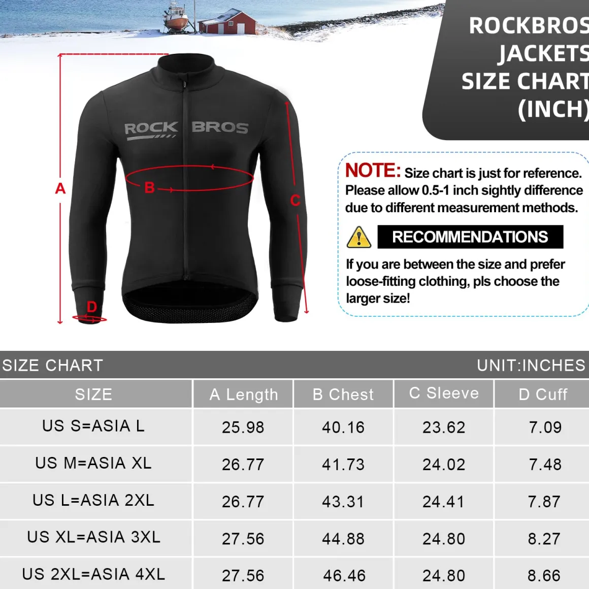 ROCKBROS Men's Long Sleeve Cycling Jersey with full zipper rear pockets perfect fit for outdoor sports