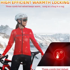 ROCKBROS Men's Long Sleeve Cycling Jersey with full zipper rear pockets perfect fit for outdoor sports