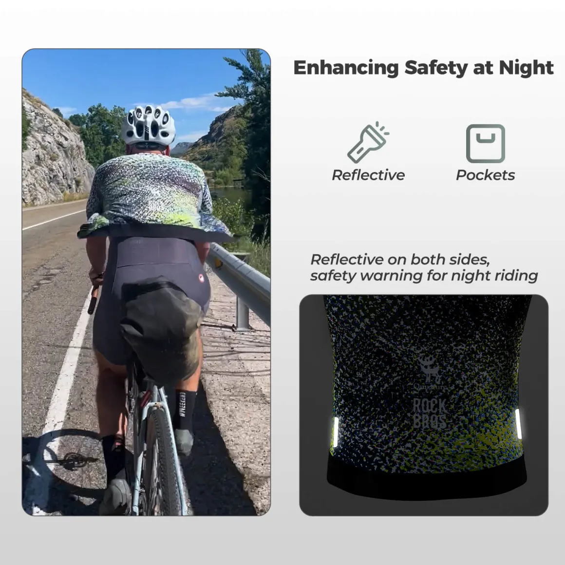 ROCKBROS Men's Short-Sleeve Camouflage Reflective Cycling Jersey