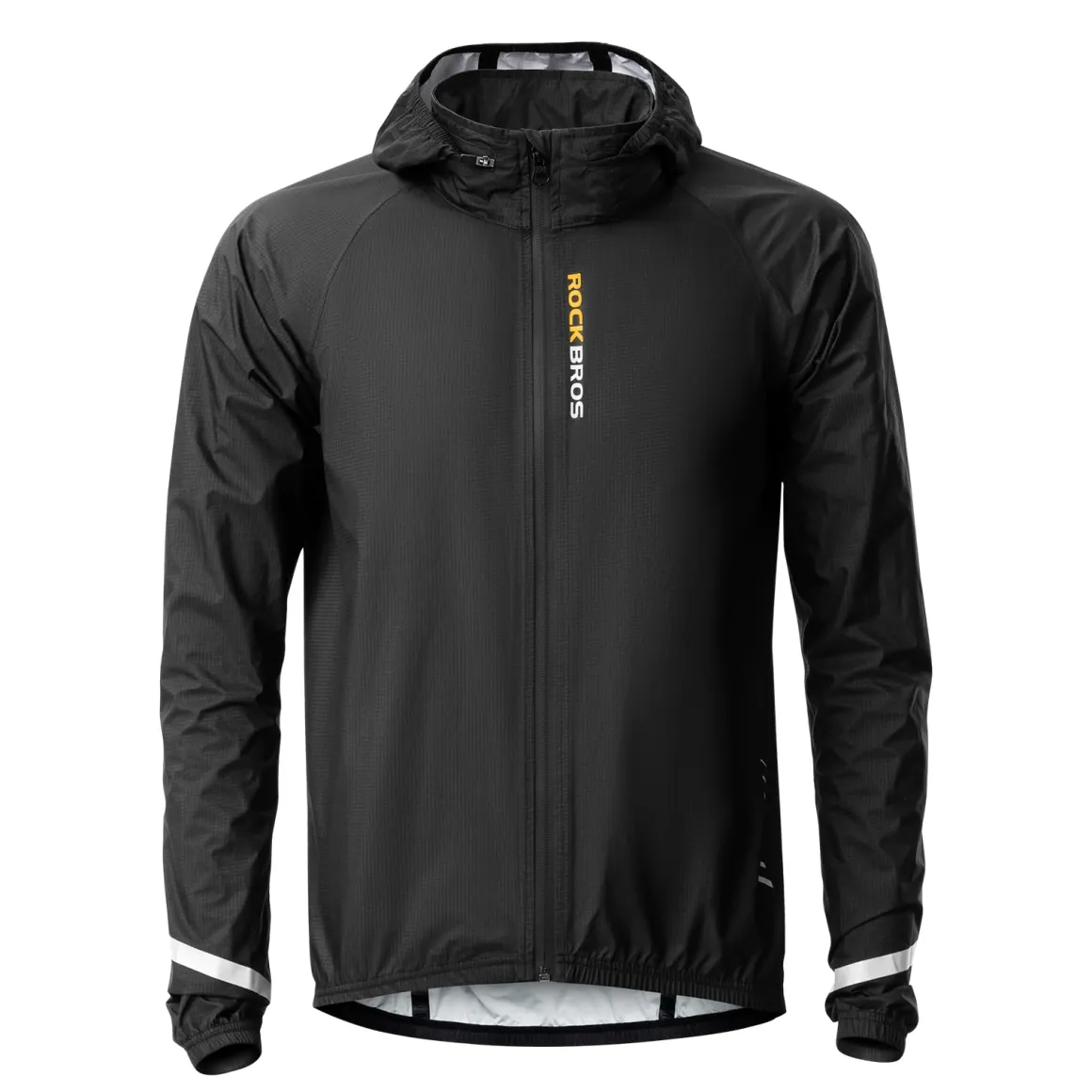 ROCKBROS Men's Waterproof Cycling Rain Jacket with Hood, Lightweight Reflective