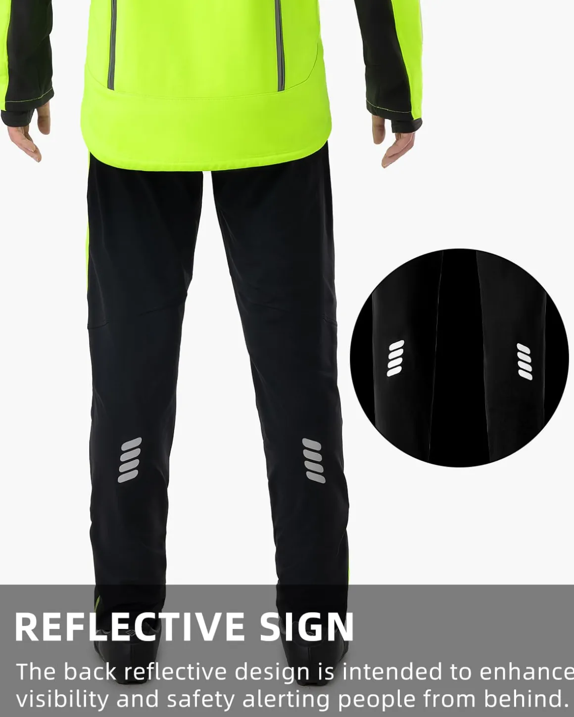 ROCKBROS Men’s Windproof Winter Cycling Pants warmth fleece-lined for outdoor hiking