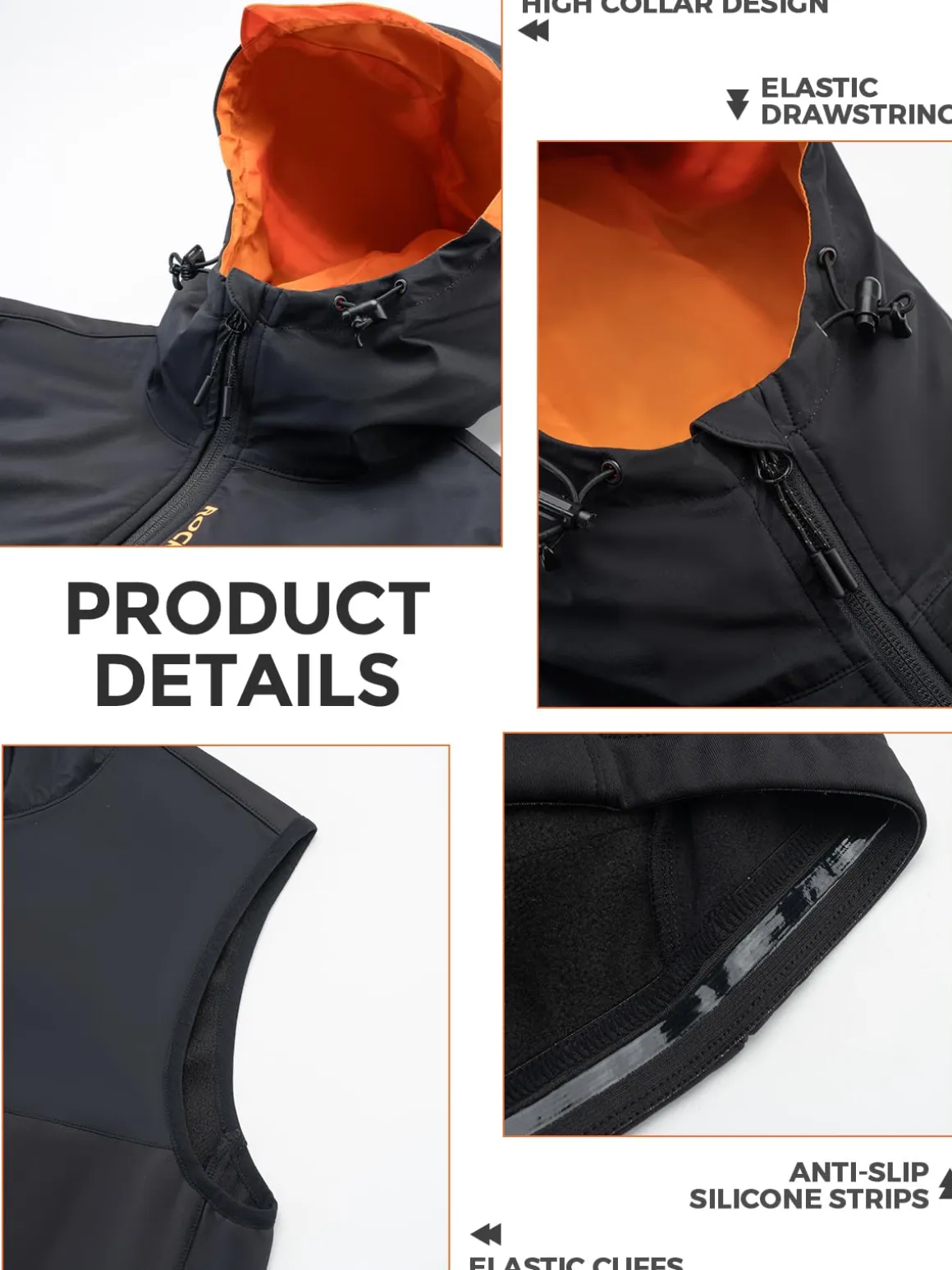 ROCKBROS Men's Winter Cycling Vest, Fleece-Lined, Windproof, Warm Sleeveless Jacket