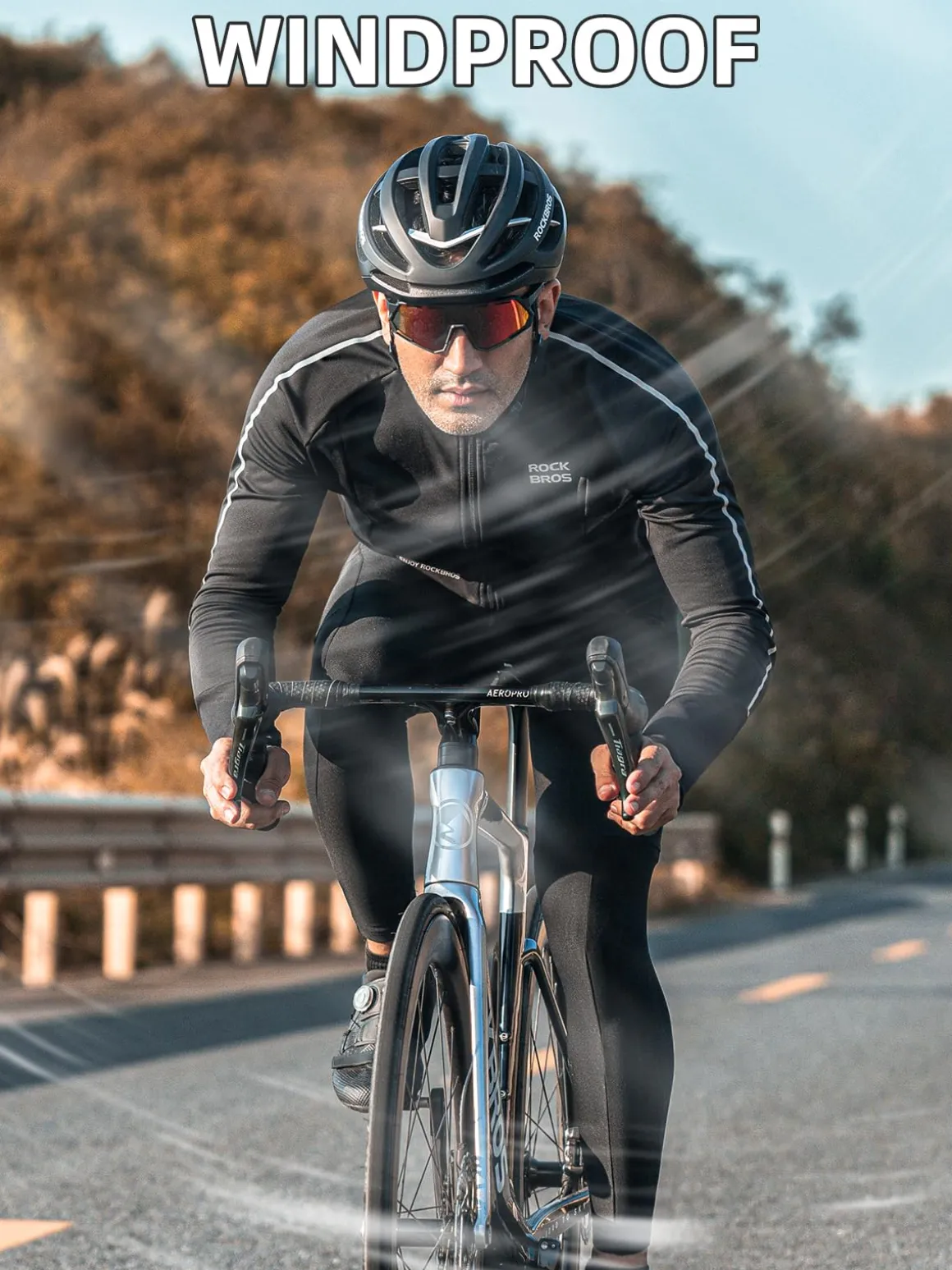ROCKBROS Men’s Winter Cycling Jacket Thermal Windproof Softshell for Road MTB