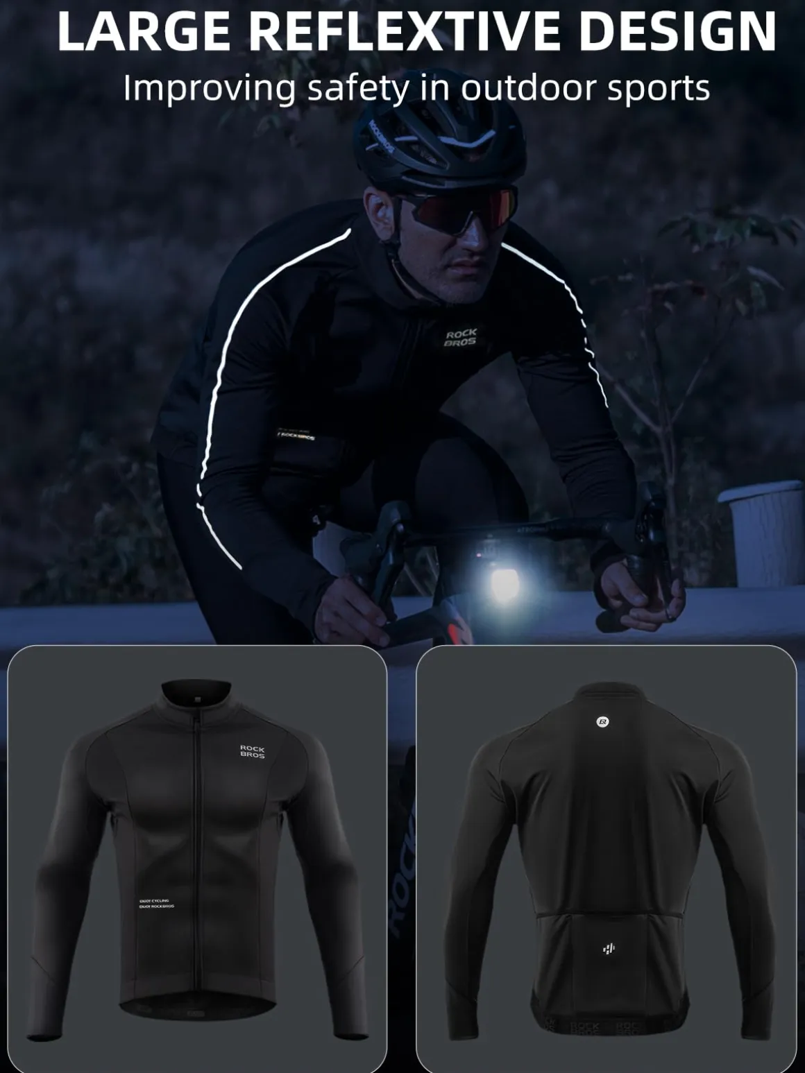 ROCKBROS Men’s Winter Cycling Jacket Thermal Windproof Softshell for Road MTB