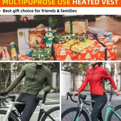 ROCKBROS Men’s Winter Cycling Pants 4D padded, windproof fleece, thermal bike leggings for outdoor riding