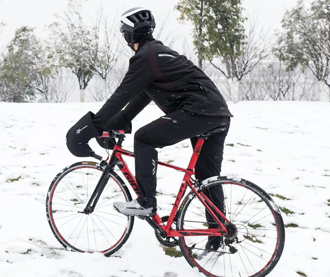 ROCKBROS Men's Winter Cycling Jacket for 5–32°F Thermal Windproof for Biking, Running, Hiking