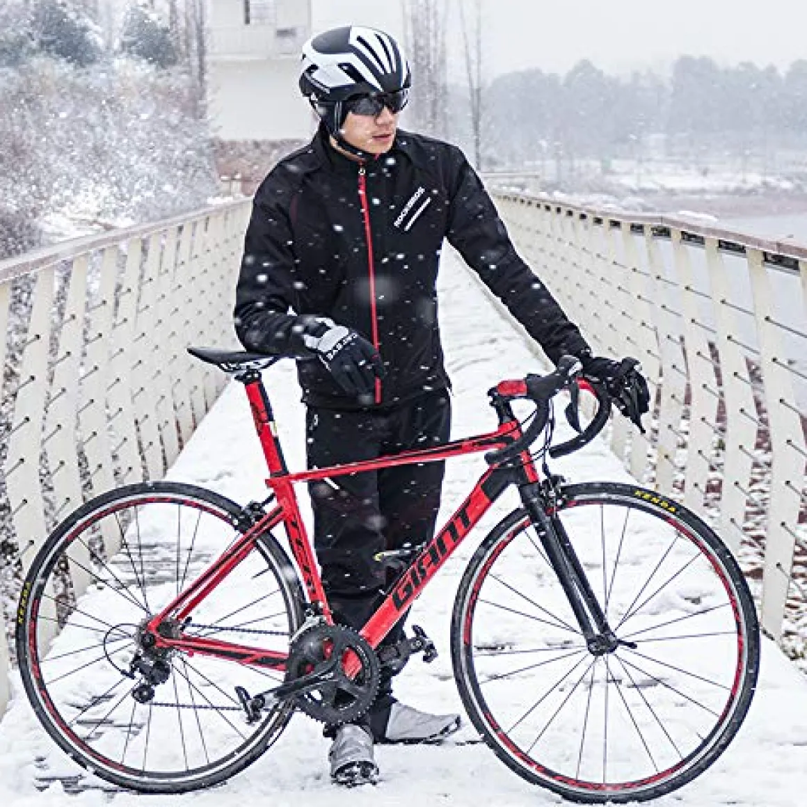 ROCKBROS Men's Winter Cycling Jacket for 5–32°F Thermal Windproof for Biking, Running, Hiking