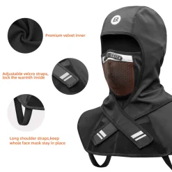 ROCKBROS Men Windproof Thermal Fleece Balaclava Ski Mask Winter Cycling Motorcycle Gear
