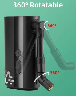 ROCKBROS Mini Bike Tire Pump 150PSI Fast Inflate Auto-Shutoff Digital Gauge