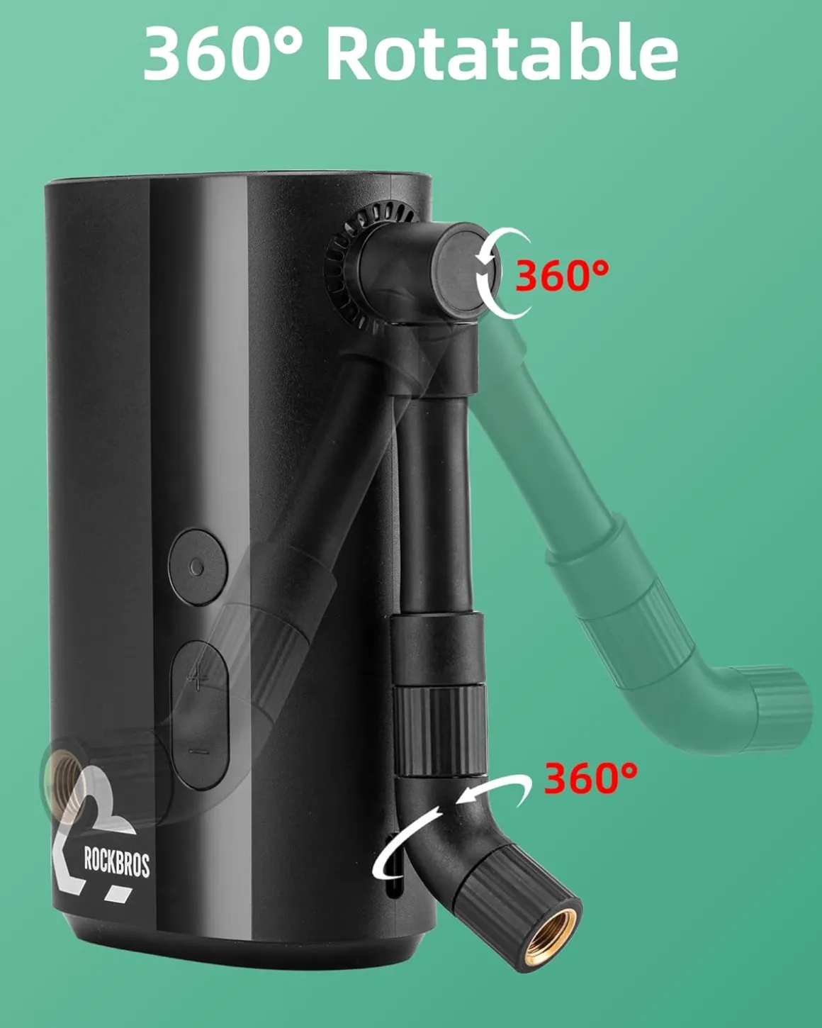 ROCKBROS Mini Bike Tire Pump 150PSI Fast Inflate Auto-Shutoff Digital Gauge