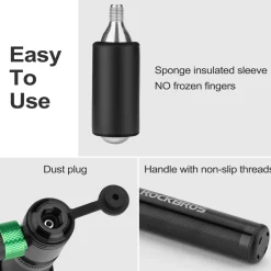 ROCKBROS Mini Hand Bike Tire Pump Dual Mode CO2 or Manual 110PSI