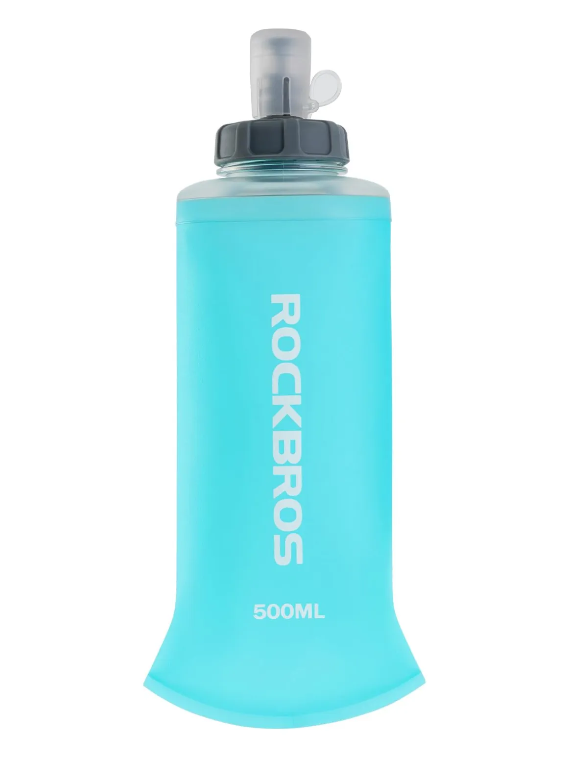 ROCKBROS 500ml Collapsible Soft Flask Flexible Water Bottle for Running, Hiking, Cycling Skiing