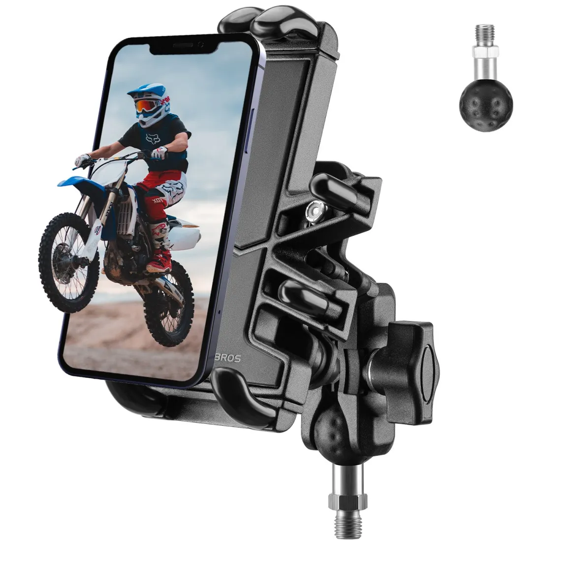ROCKBROS Motorcycle ATV Adjustable Phone Holder with Vibration Dampener for 4.7-7.1" Phones
