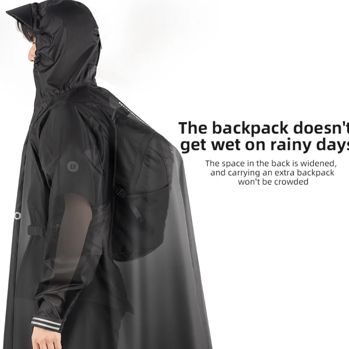 ROCKBROS Motorcycle Cycling Raincoat Hiking Outdoor Poncho Waterproof Cloak