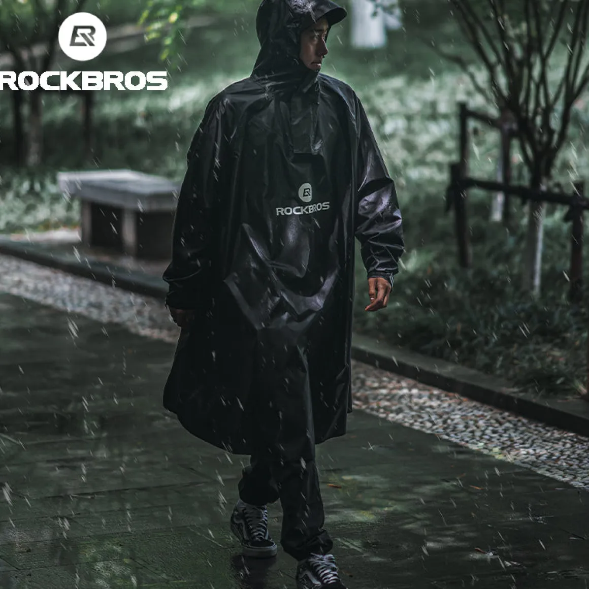 ROCKBROS Motorcycle Cycling Raincoat Hiking Outdoor Poncho Waterproof Cloak