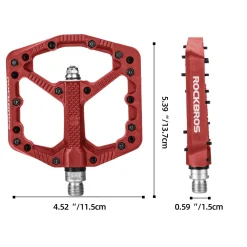 ROCKBROS Mountain Bike Pedals Flat MTB Pedals Nylon Fiber Bicycle Platform Pedals
