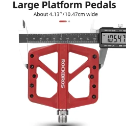 ROCKBROS Mountain Bike Pedals Lightweight Nylon DU Bearing 9/16" MTB Flat Bike Pedals