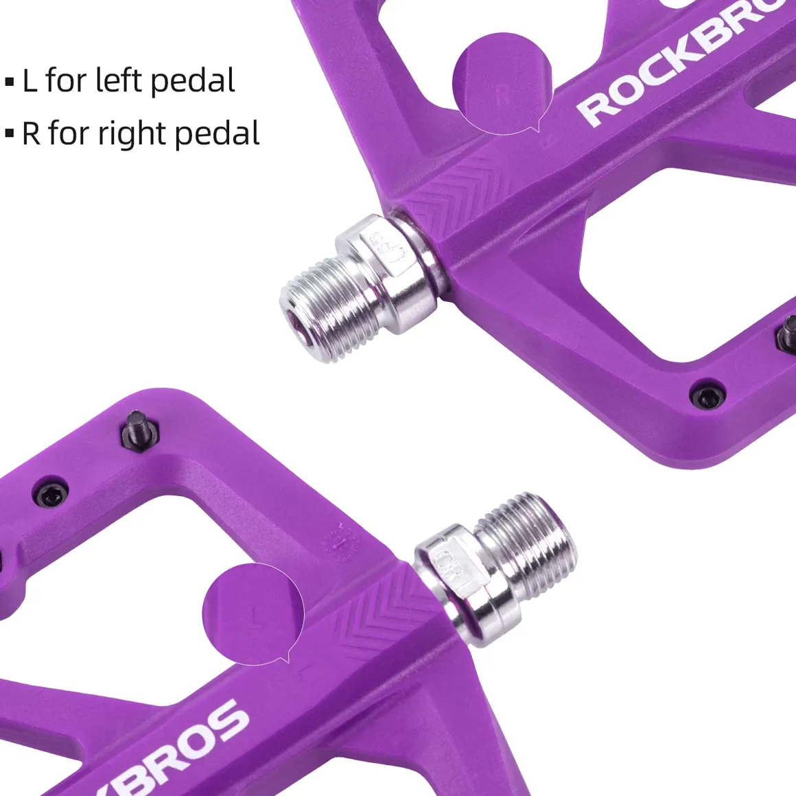 ROCKBROS Mountain Bike Pedals Lightweight Nylon DU Bearing 9/16" MTB Flat Bike Pedals