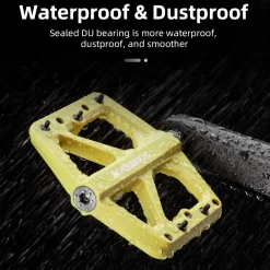 ROCKBROS Mountain Bike Pedals Lightweight Nylon DU Bearing 9/16