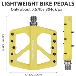 ROCKBROS Mountain Bike Pedals Lightweight Nylon DU Bearing 9/16