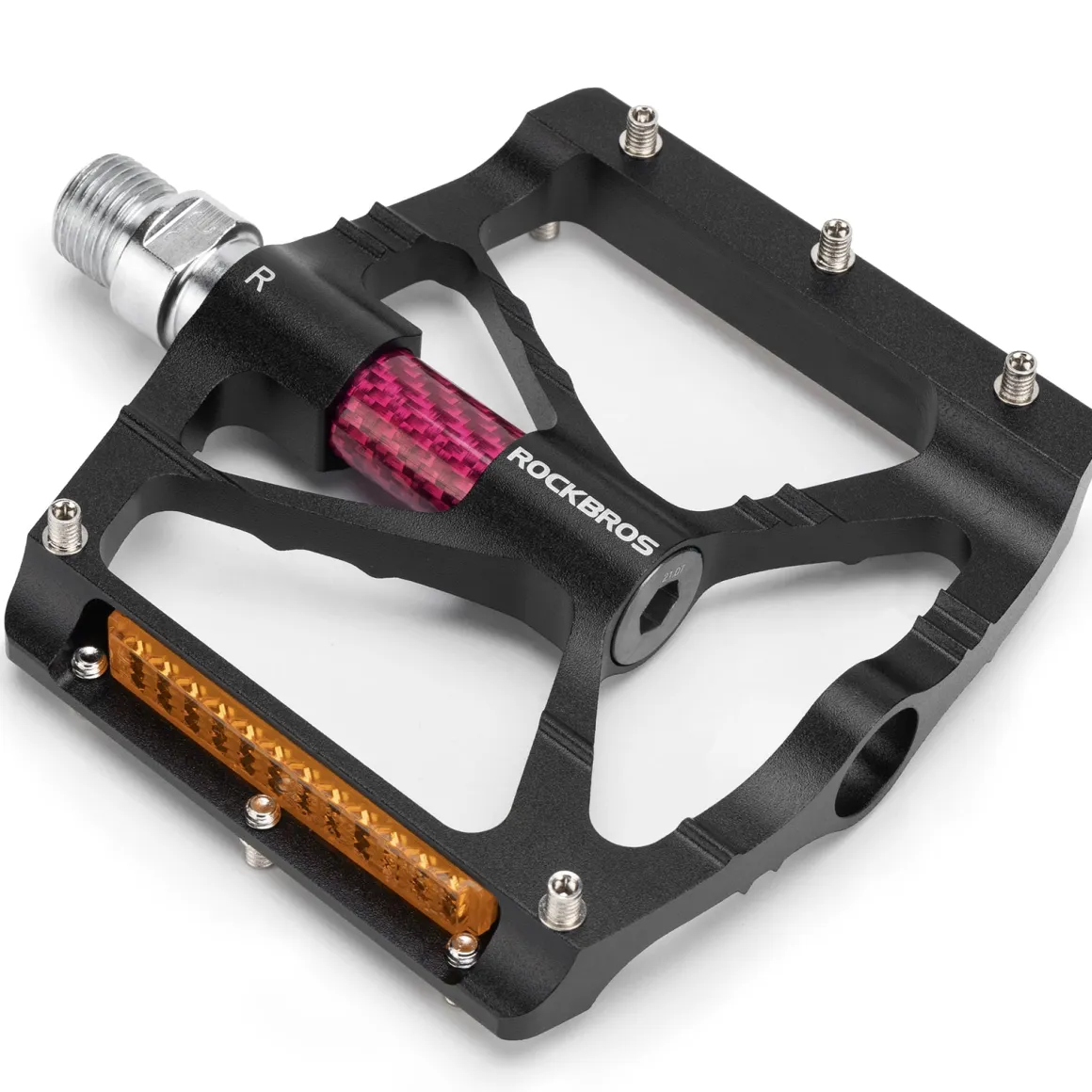ROCKBROS Mountain Bike Pedals MTB Reflective Pedals CNC Non-Slip Lightweight Aluminum Alloy Bicycle Pedals
