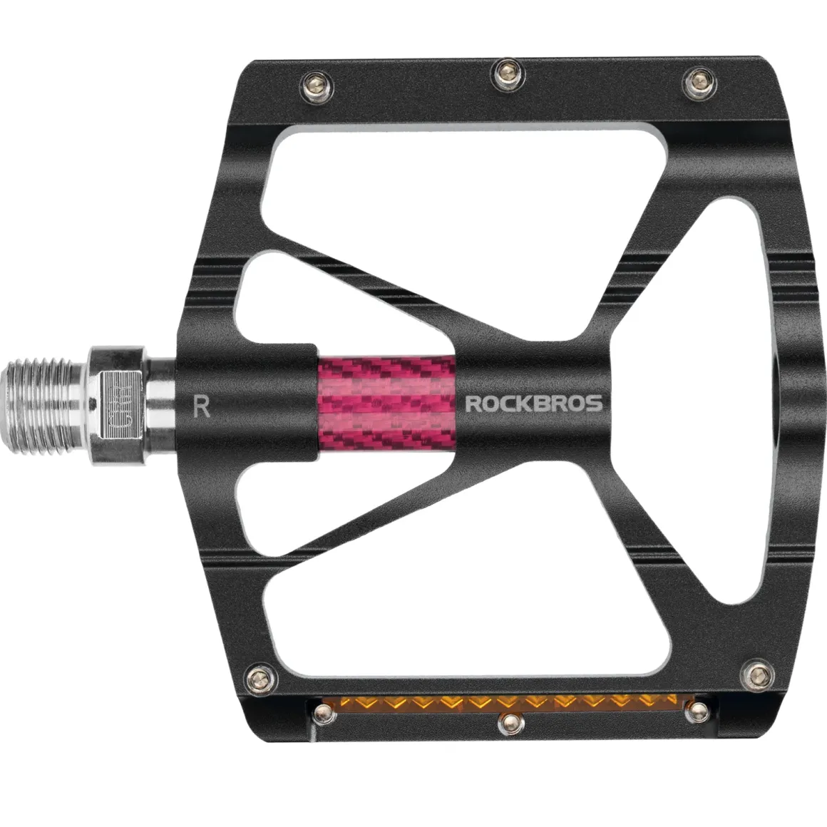 ROCKBROS Mountain Bike Pedals MTB Reflective Pedals CNC Non-Slip Lightweight Aluminum Alloy Bicycle Pedals