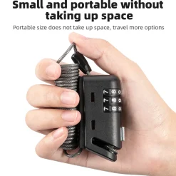 ROCKBROS 1.5M Portable Bicycle Cable Lock - Combination Helmet Lock