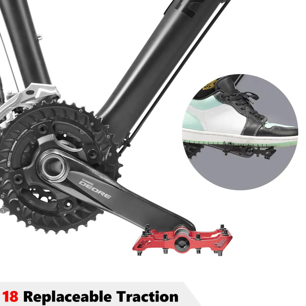 ROCKBROS MTB Pedals Platform Bike Pedal Aluminum 9/16" Bicycle Pedal Non-Slip Lightweight Flat Pedals for BMX Road Mountain Bikes