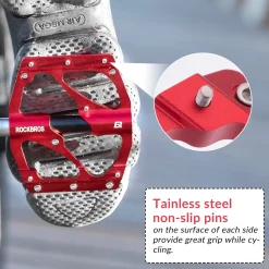 ROCKBROS MTB Pedals Platform Bike Pedal Aluminum 9/16